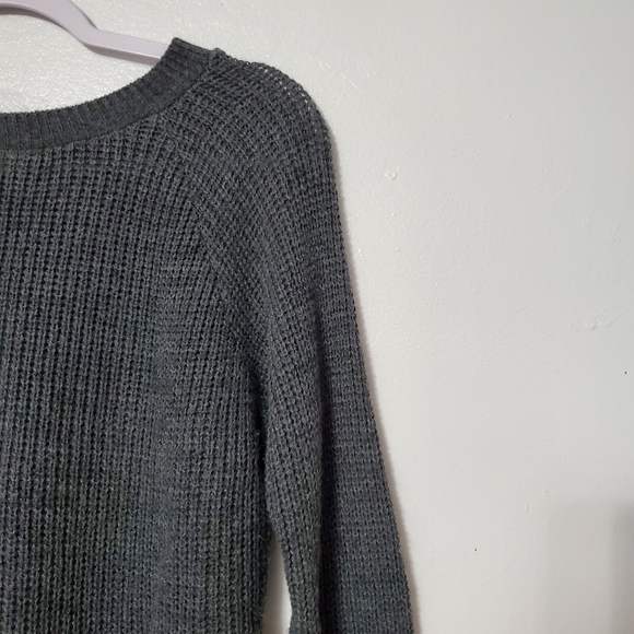 Womens Charcoal Gray Sweater Crew Neck By Brand Say What Sweater XS - Picture 7 of 11